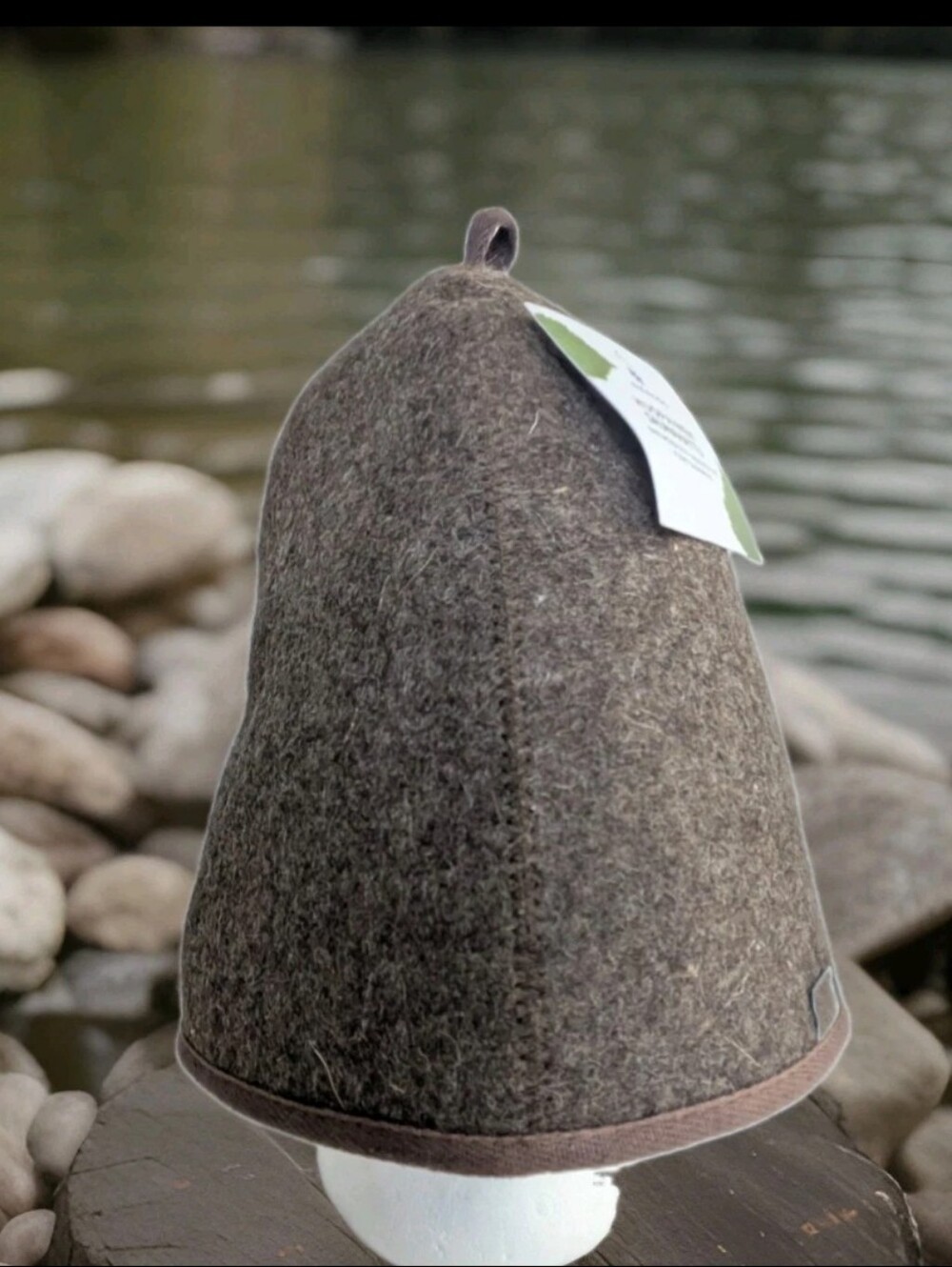 Emendo Felt Sauna Hat, Finnish Design, Color Brown, One Size, 100% Wool, New